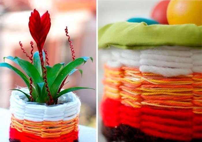 Баночка из пластиковой бутылки и проволоки