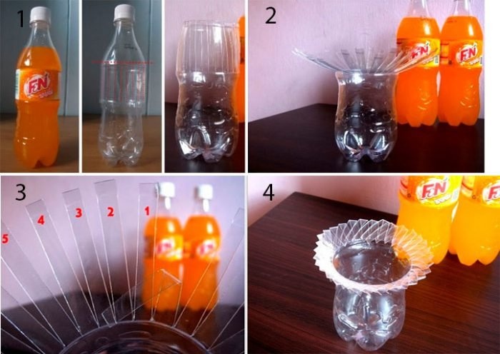Оригинальная ваза из мастер-класса пластиковых бутылок